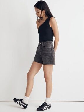 Madewell Charcoal High-Rise Denim Shorts